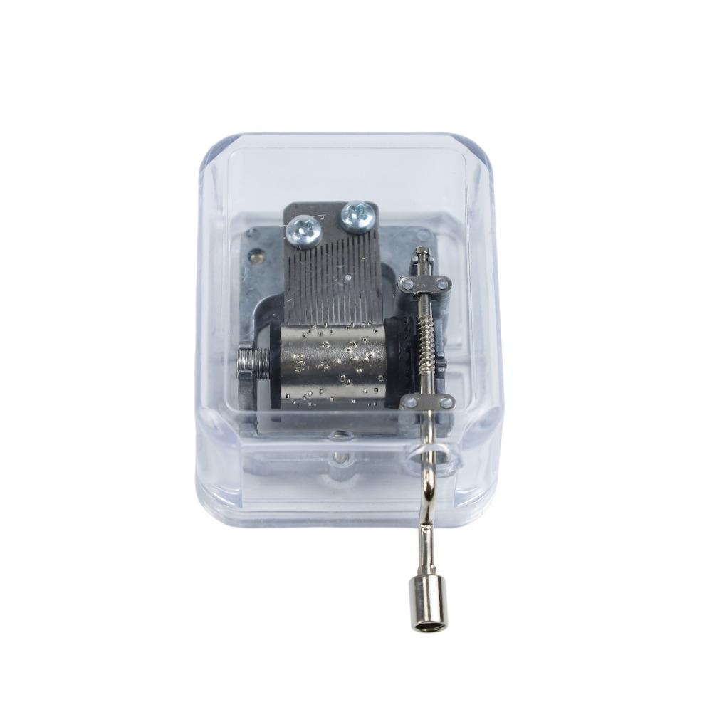 Transparent Mini Hand Cranking Music Box Acrylic Craft Acrylic Creative Crafts Ornaments  Children