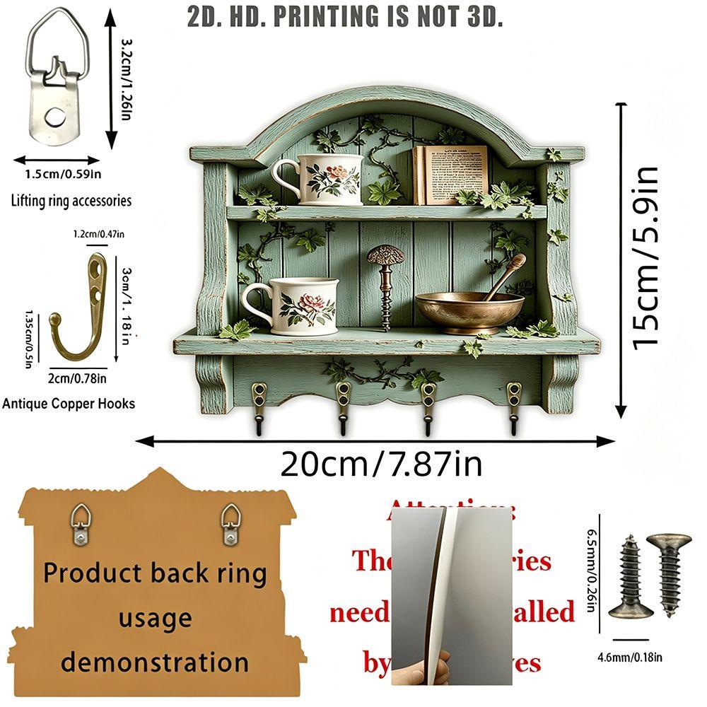 Wall Mounted House Key Holder Wooden Wall Key Rack New Decorative Key Hanger Bedroom Decor