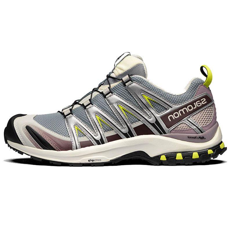 SALOMON XA Pro 3D Outdoor Sports Mesh Shock Absorbing Non-Slip Breathable Low-Top Running Shoes Unisex Running Shoes Sand-Gray 412322