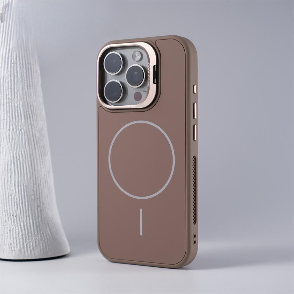 Applicable To IPhone 17 Matte Thin Circle Magnetic Suction Phone Case Apple 16 Heat Dissipation Frame Lens Guidance Protective Case 15
