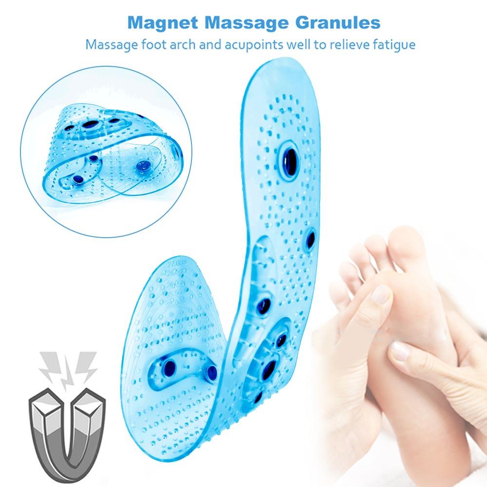 Unisex Magnetic Massage Insoles Foot Acupressure Shoe Pads Therapy Slimming Insoles for Weight Loss Transparent