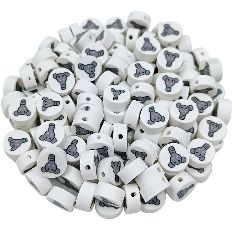 DIY для изготовления ювелирных изделий оптом 20 шт. мягкие глиняные свободные бусины кулон цветок слон сердце ожерелье браслет бусины