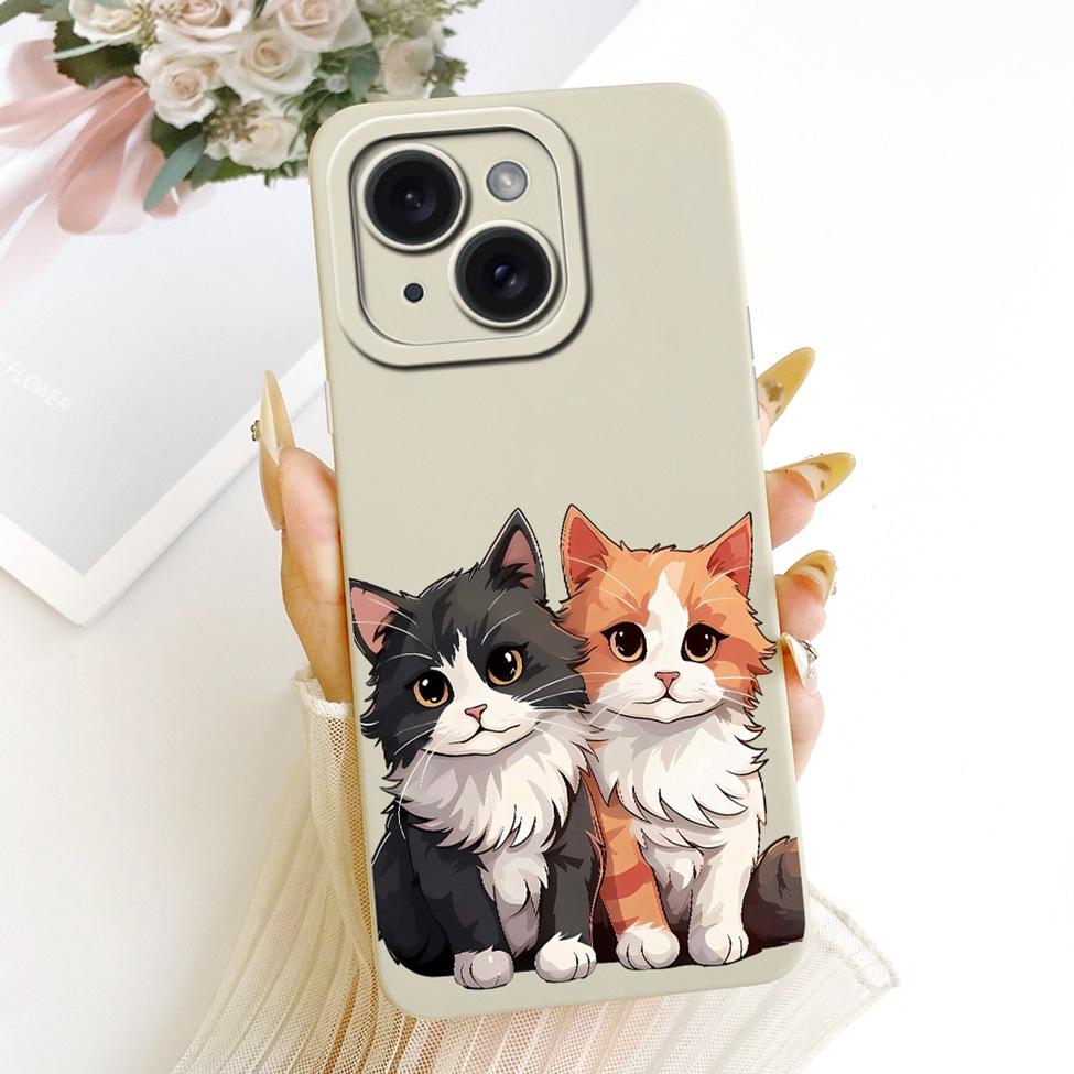 6.1'' Casing For iPhone 15 Case Fashion Cartoon Cute Funny Painted Silicone Phone Cover A3090 A2846 A3089 A3092