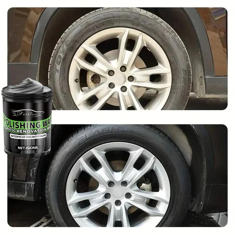 NEW Tire Shine & Protection Cream - Long-Lasting Gloss Enhancer for Cars, Fit, Brightens Dark Tires, Durable Shine for Tires and
