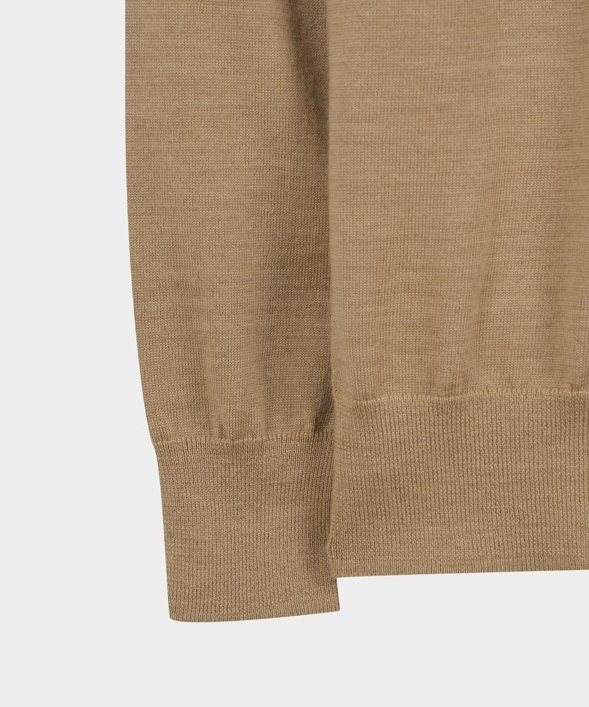 BROOKS BROTHERS Merino Wool Logo Polo Sweater (Beige) (Bbwtmnf301)