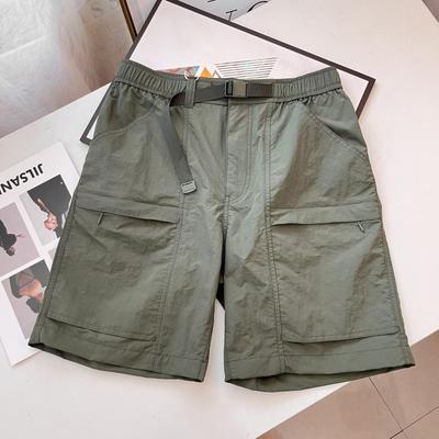 Модные шорты в стиле outdoor, нейтральные хаки, эластичный пояс с регулируемым ремнем, удобные шорты для повседневной носки и расслабленного стиля