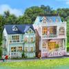 DIY Wooden Doll House Mini Assembly Model Villa Architecture Kit Handmade 3D Puzzle Making Room Toy Birthday Gifts