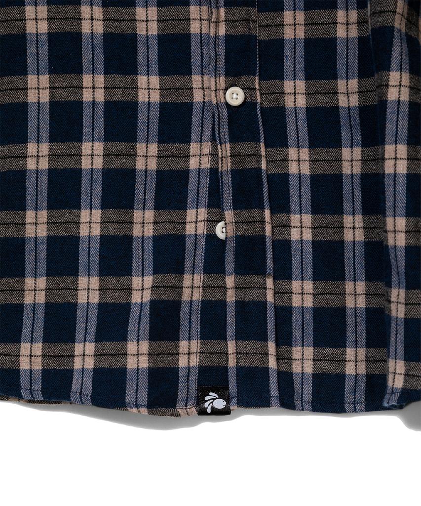 LENGAGEMENT Taguanut Button Oversized Check Brushed Shirt [Blue]