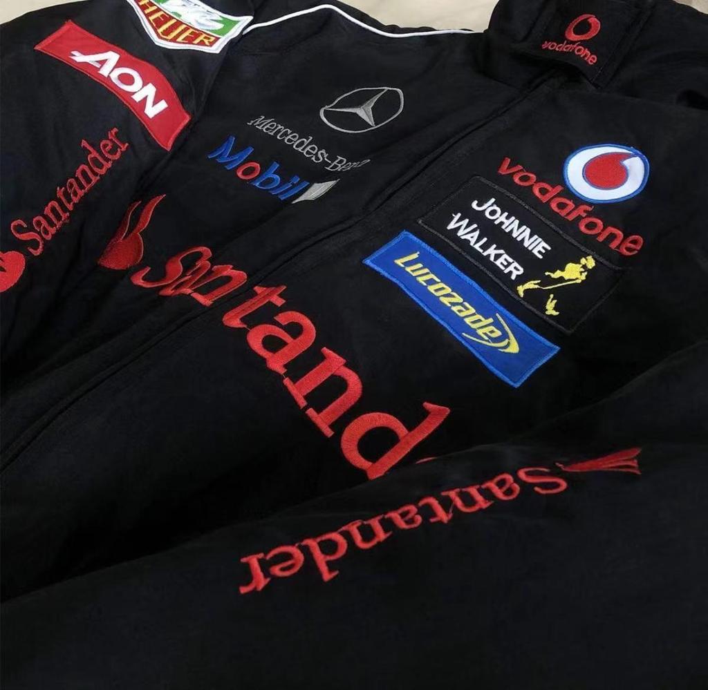 Американский ретро гоночный костюм F1: Мотоциклетная куртка с вышивкой