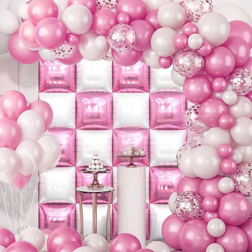 25 шт./набор Двусторонние воздушные шары Стена для фона Многоцветный набор гирлянд Задник из воздушных шаров Квадратные декоративные принадлежности