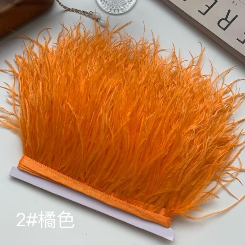 Ткань с отделкой из страусиных перьев 10-15 см Аксессуары для одежды DIY Украшение юбки Декольте платья Манжеты Перья