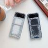 For Samsung Z Flip 4 Case Handmade Glitter Transparent Folding Phone Case For Samsung Z Flip 3 Zflip4 Shockproof Hard Back Cover