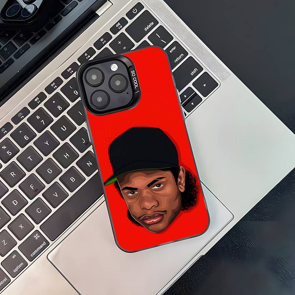 Чехол для телефона рэпера E-Eazy E для iPhone 16,15,14,13,12,11,Pro,XS,Max,Plus,Mini,SE4,E Черный Матовый Ударопрочный Чехол