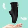 Fashion Waterproof Leather Loafers for Women Air Cushion Soft Sole White Nurse Shoe Ladies Office Magic Tape Anti-Skid Casual Work Shoes