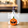 Halloween Ghost Statue Sunglasses Ghost Ornament Spooky Halloween Ghost Pumpkin Statue with Hat Sunglasses Resin for Halloween