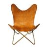 Vintage Lounge Accent Chair Classic Buffalo Leather Butterfly Chair Retro BKF