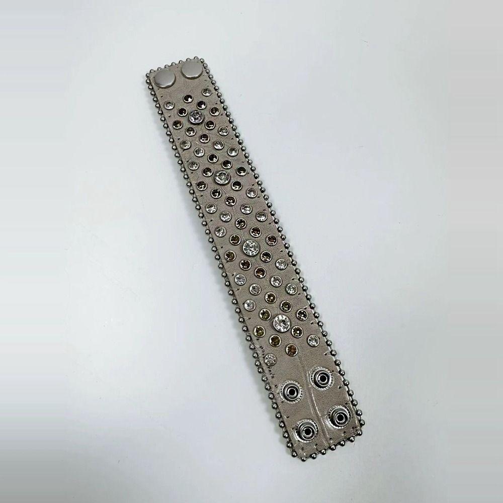 Цинк Цинковый сплав ПУ кожаный браслет Острая девушка Хип-хоп браслет Модный браслет со стразами Аксессуары для рук