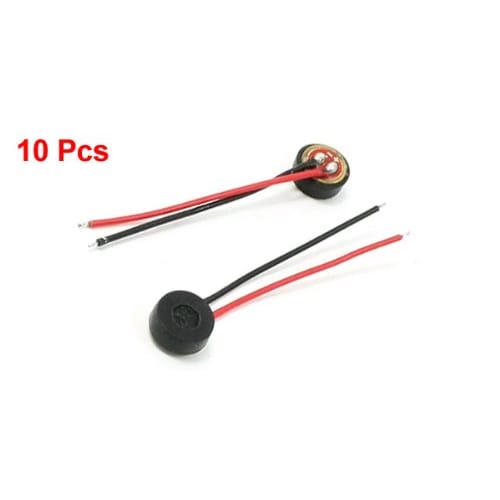 uxcell Электретный конденсаторный микрофон с 2-проводным кабелем 4x2 мм, микрофонные капсулы, упаковка 10 шт.
