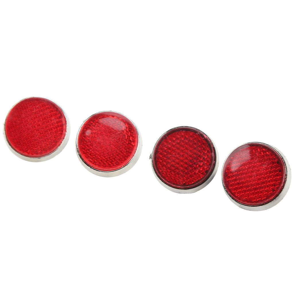 4Pcs Round Reflector 42mm High Brightness Waterproof Stylish Red Safety Reflector For M6 Thread Motorbike ATV Scooters