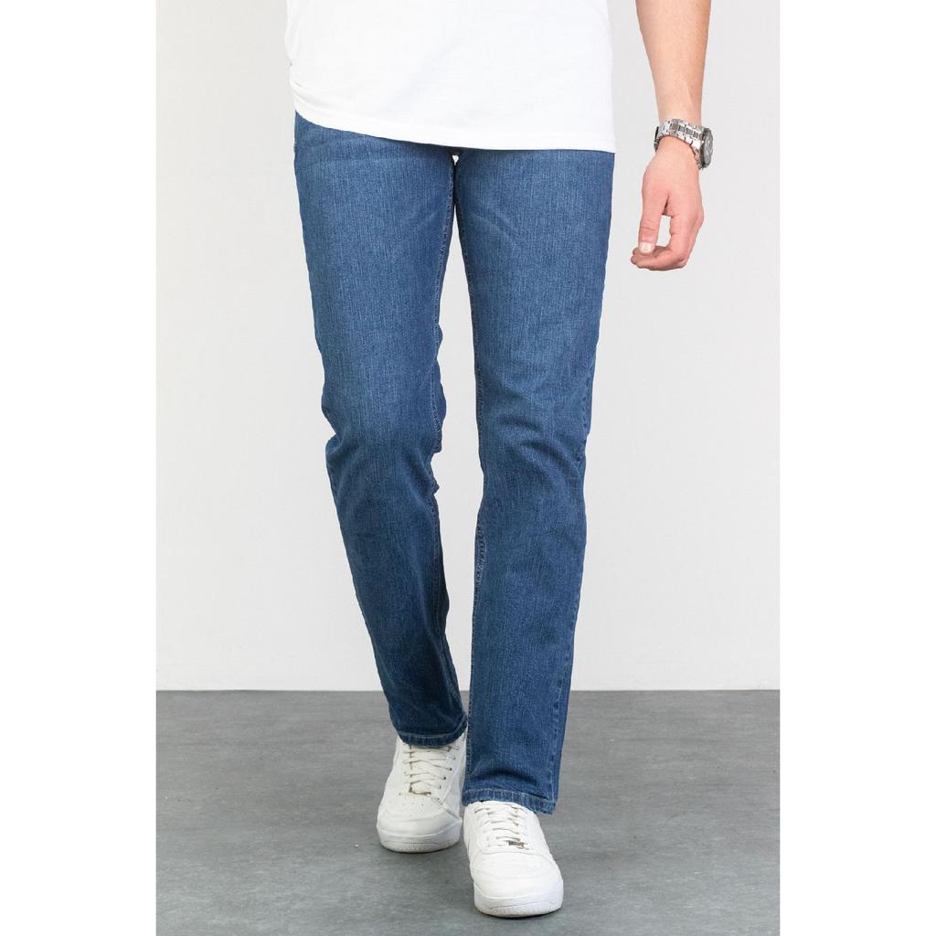 Мужские голубые джинсы стандартного кроя с гибкими джинсами из лайкры и джинсовыми брюками Hlthe001975
