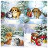Полная круглая алмазная живопись Рождественская собака Алмазная вышивка кошка вышивка крестом животное мозаика зимний подарок ручной работы