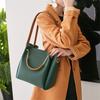 Faux Leather Textured Women's Bags Korean Bucket Single Shoulder Bags Simple Versatile Messenger Bag Large Capacity Portable Handbag