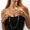 Минималистичное колье-чокер с квадратной подвеской из черного бриллианта холодных тонов - Стильное эффектное длинное ожерелье для женщин, изящная металлическая цепочка, не тускнеет