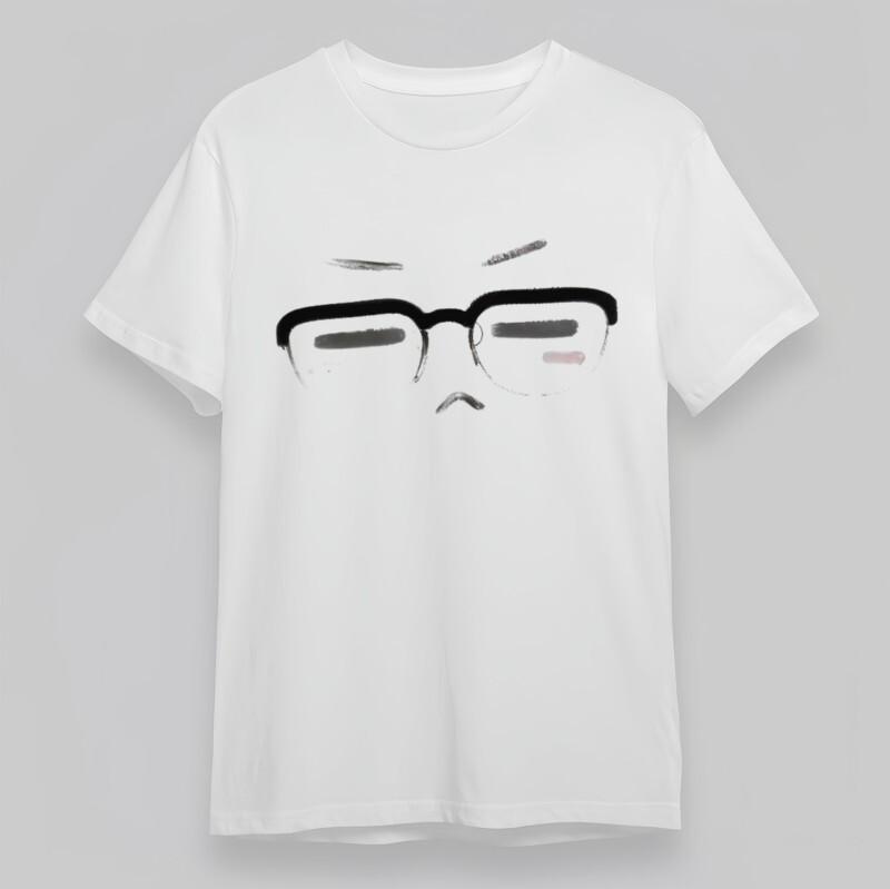 Men's Soft Plus Size Classic T-Shirt Expressive Face With Blushing Cheeks Tee