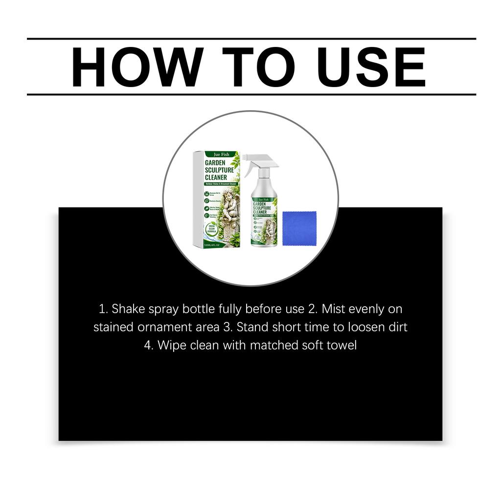 Garden Statue Cleaner Spray, Multi Surface, Fine Mist, Removes Dirt and Algae, Outdoor