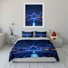 "Airplane Themed Decor Set" Bedding Set with 1 Duvet Cover 2 Pillowcases Single Double King Queen, Gift