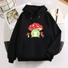 Mushroom Frog Hoodie Vintage Harajuku Women's Winter Hoodies Kawaii Casual Streetwear Aesthetic Oversize Top Green Sweatshirts