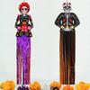 Day of the Dead Skeleton Man Tassel Pendant Halloween Decor Door Hanging Painted Skull for Home Courtyard Patio Hanging Flag