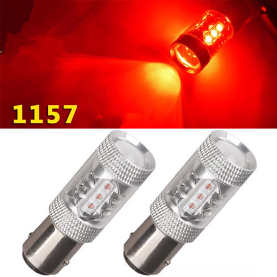 2 шт. 1157 BAY15D Красная светодиодная лампа Автомобильный стоп-сигнал 80 Вт Стоп Поворот Задний фонарь 12 В