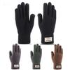 Men's Winter Touchscreen Wool Knit Gloves - Thickened Velvet Lining for Outdoor Cold Protection