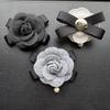 Elegant Women Girls Clothing Plaid Camellia Brooches Badges Classic Lady High Quality Partgy Wedding Pins Accessories