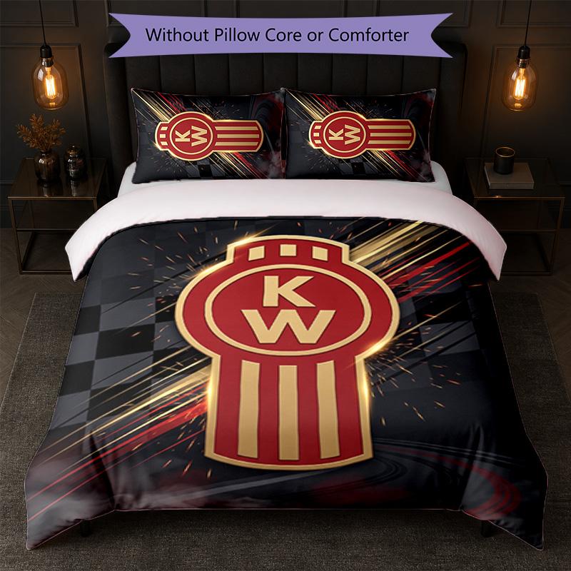 Kenworth Print 3Pcs Bedding Set Duvet Cover With Two Pillowcases Soft Bed Linen For Household Bedroom