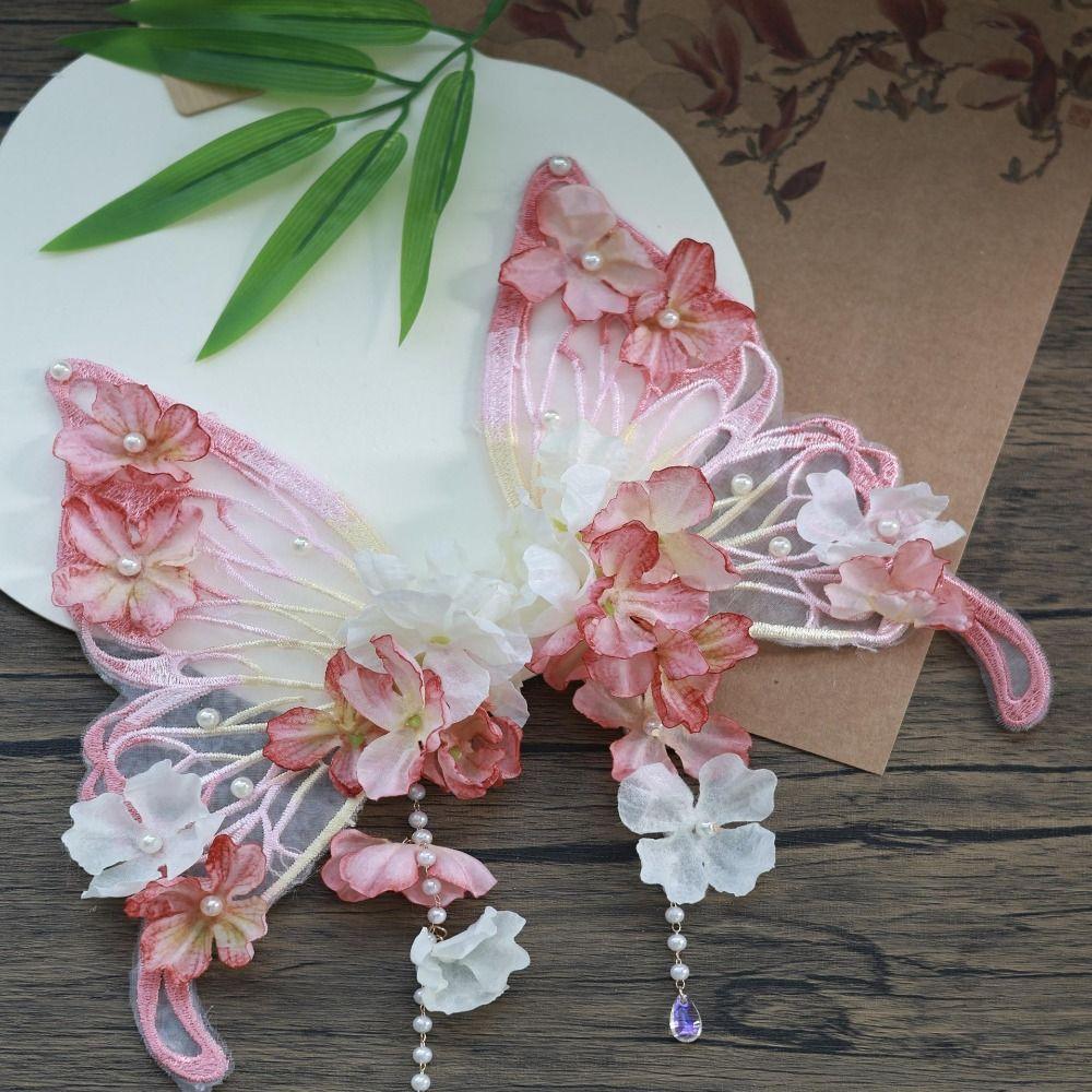 Mesh Tassel Duckbill Clip Barrettes Flower Hair Clip Minimalist Large Butterfly Hairpin Ladies