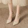 New Style Pointed Stiletto High Heels Single Buckle Shoes Commuter Work Shoes All-match Women's Shoes