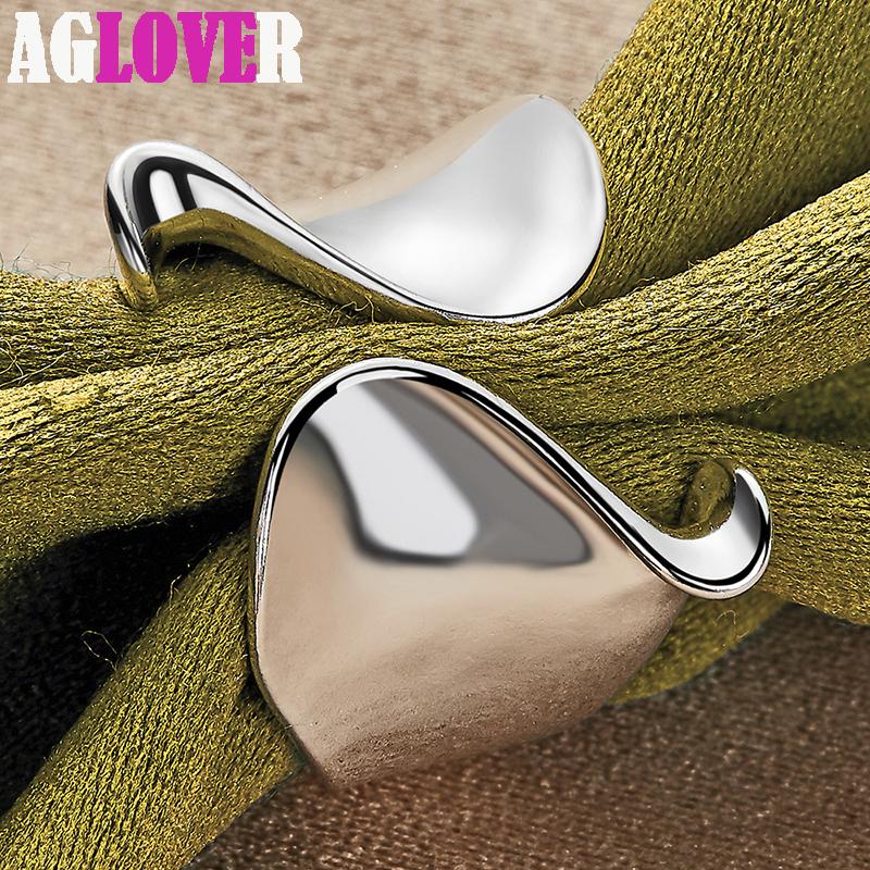 Ювелирные изделия из стерлингового серебра 925 пробы с изогнутой гладкой поверхностью