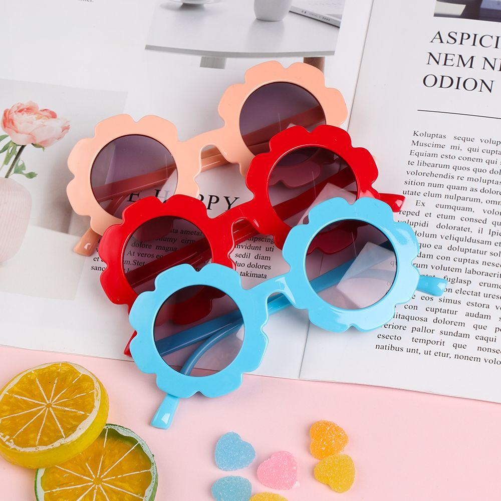 1pc Cute Cool Eyewear Streetwear Trend Children Sunglasses Vintage Sun Glasses Flower Shape