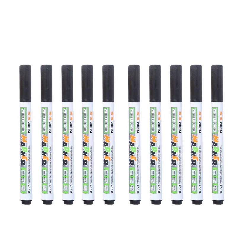 10 Pcs Black Water-based Erasable Whiteboard Pen Blackboard Pen Drawing Board Pen Writing Board Easy-to-erase Office Supplies