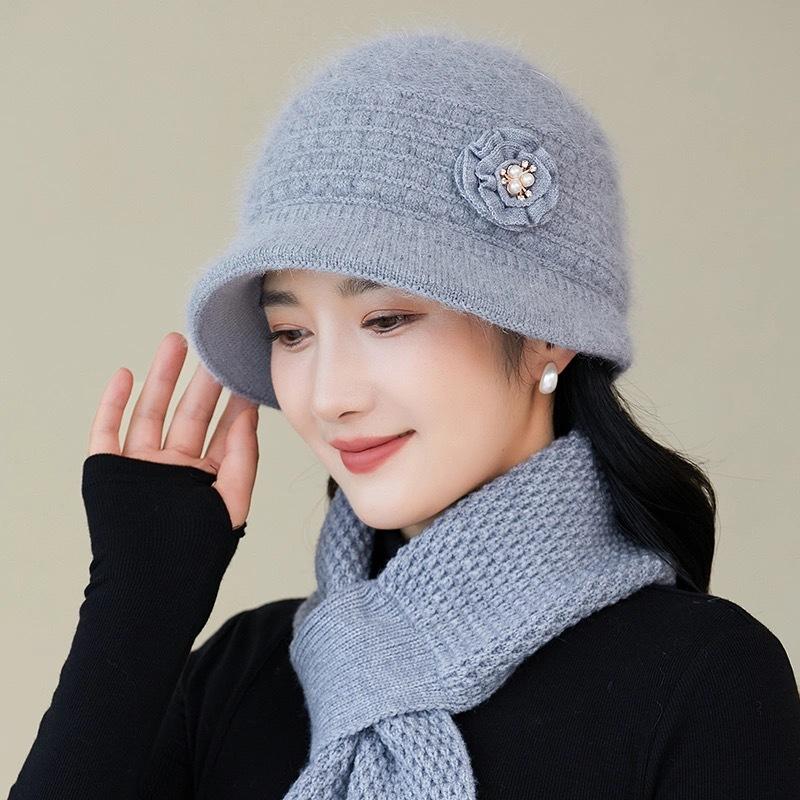 Шляпа Женская зимняя теплая шляпа-ведро Шерстяная шляпа Шляпа-котелок