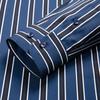 Mens 4-Way Stretch Collared Wrinkle-Free Button-Down Shirts, Business Casual Long Sleeve Silky Sheen Looking Striped Dress Shirt