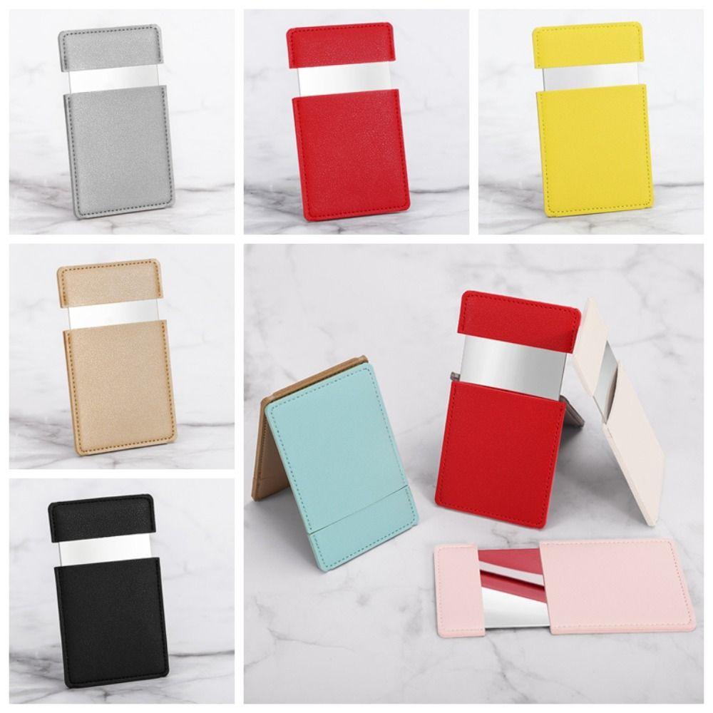 Карманное зеркало из искусственной кожи, косметические инструменты, маленькое зеркало, высококачественное зеркало для макияжа