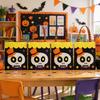 Holiday Photo Props Halloween Candy Bag, Cute Pumpkin Ghost Tote for Kids, Spooky Skeleton Theme Party Supplies Cartoon Pattern Treat Bag Party, Trick