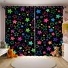 Шторы с принтом звезд, луны и облаков для детской комнаты, украшения, полиэфирное волокно, легко стирать и ухаживать