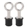 2PCS Boat Plug Snap Handle Stainless Steel Boat Drain Twist Plug Marine Rubber Plug Accessories for Ships Yachts 1‑1 4