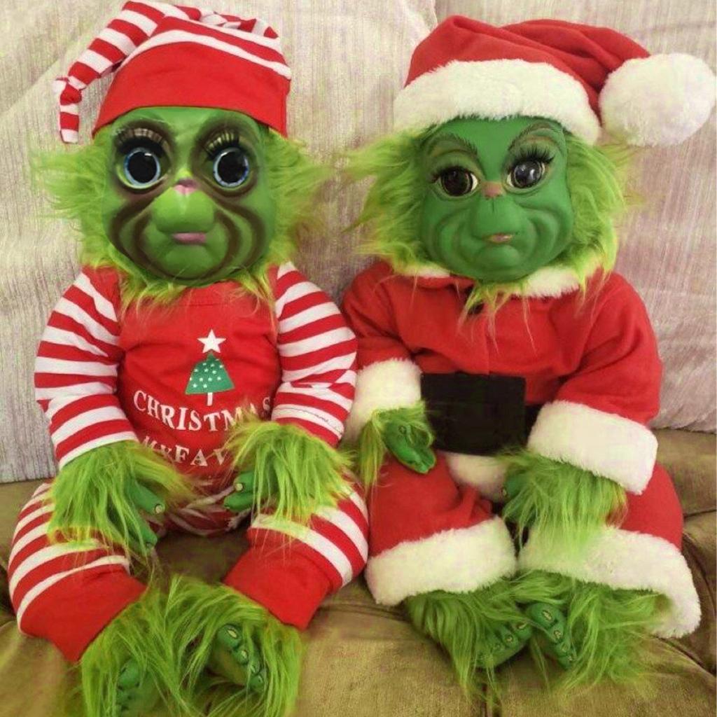 Christmas Latex Doll, Green Furry Gift, Plush Ornament, Christmas Gift