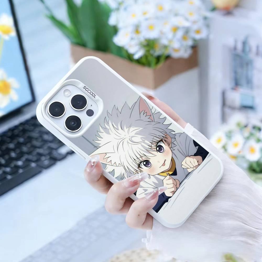 F-Киллуа Зольдик H-Hunter X Hunter Чехол для телефона iPhone17, 16,15,14,13,12 Pro Max Черный Конфетный Матовый Ударопрочный Чехол