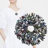 Vintage Wreath Brooch For Women Antique Silver Creative Pins Jewelry